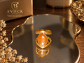 Anillo Dorado con Piedra Ámbar