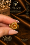 Anillo Ámbar Dorado – Luz & Elegancia