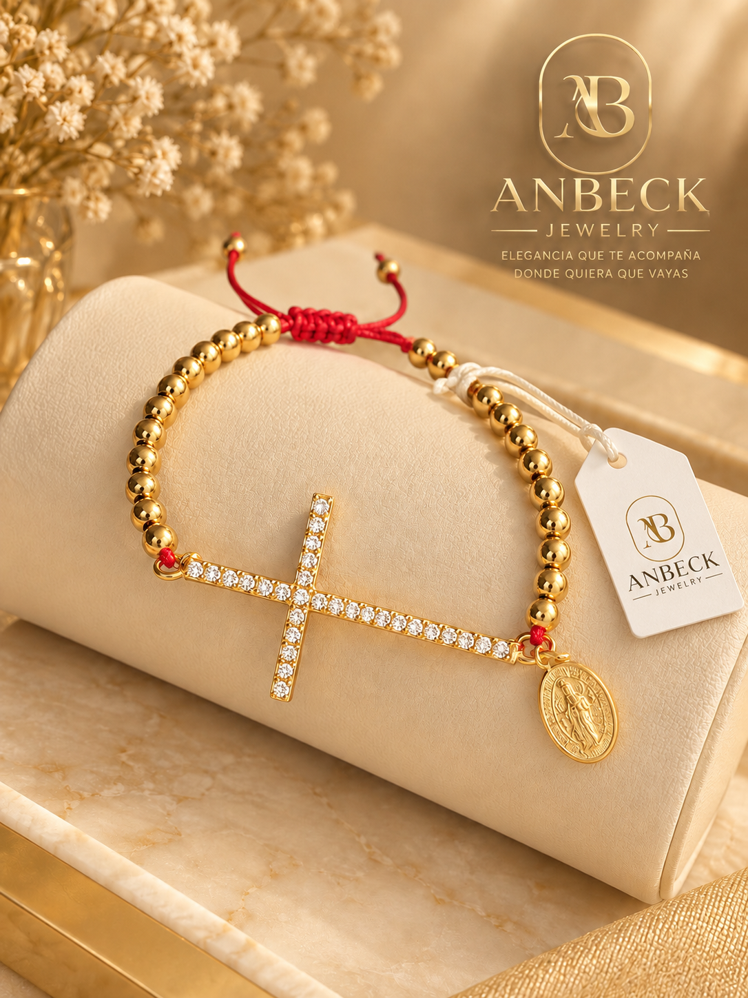 Pulsera Fe Divina – Cruz & Virgen María