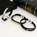 Silicone and stainless steel gold bracelet