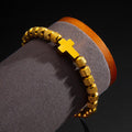 Pulsera retro cruz chapado en oro 18K