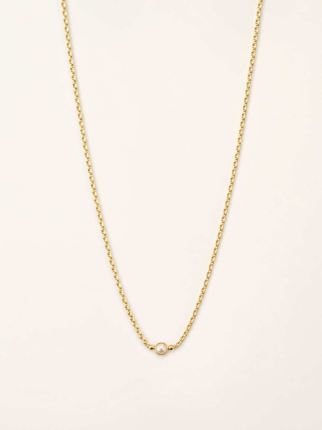 Cadena tejido perla con diamante