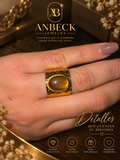 Anillo Ojo de Tigre grande Adjustable
