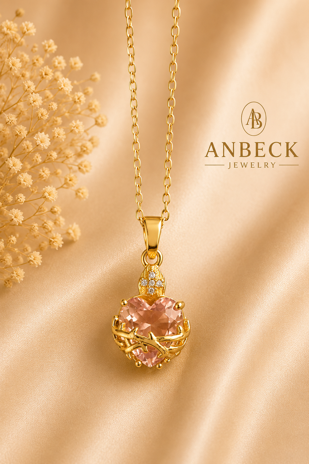 Cadena Del Sagrado Corazon Rosa