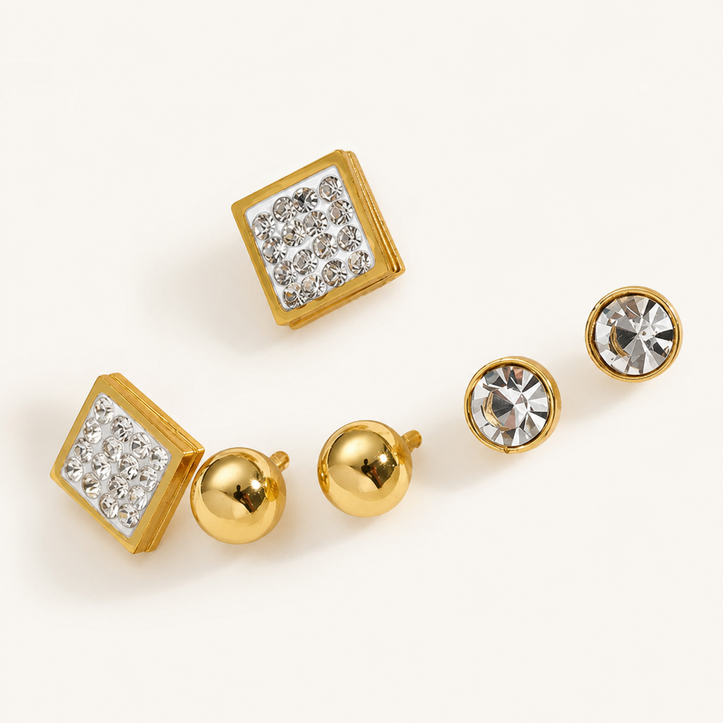 Pendientes corazón y geometria