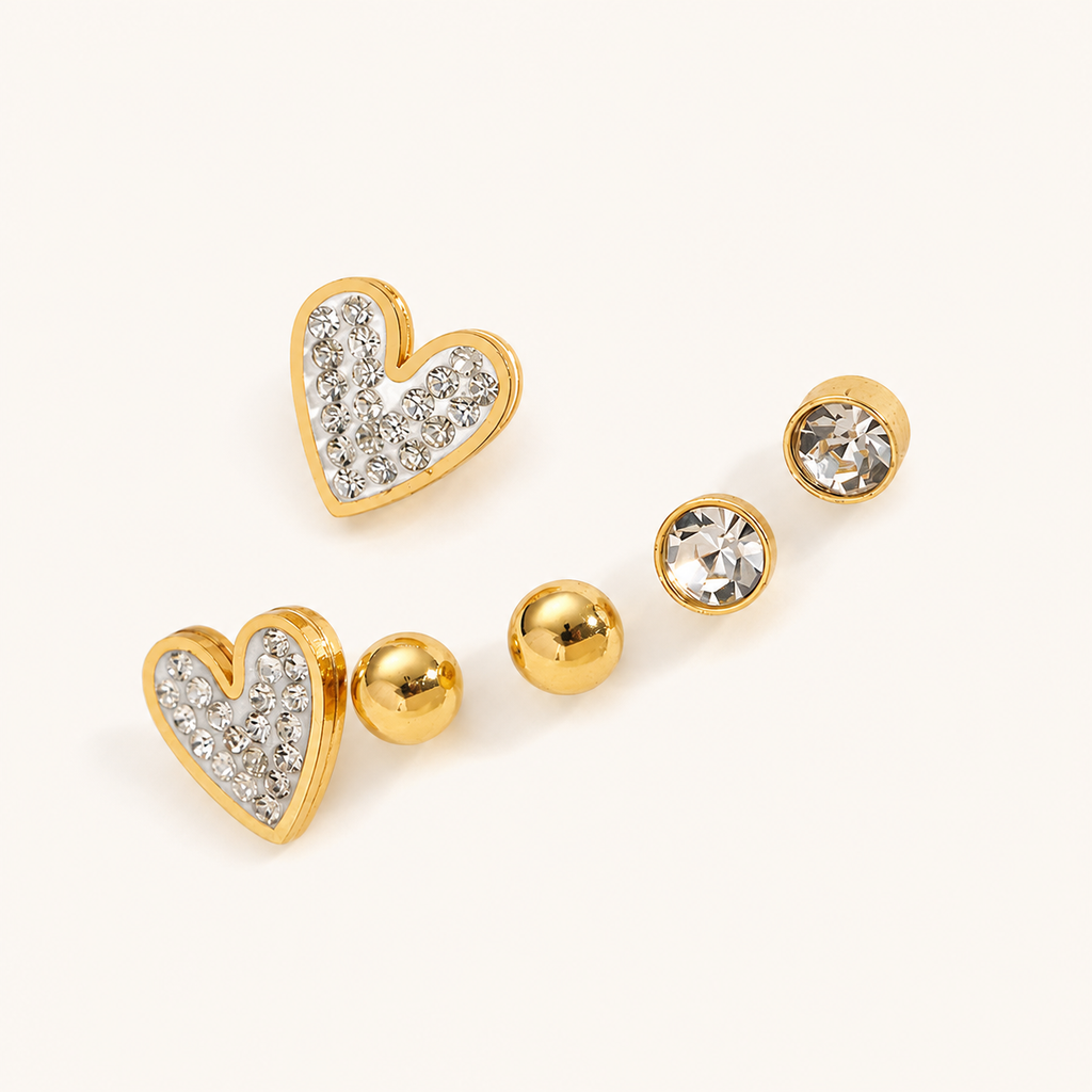 Pendientes corazón y geometria