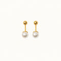 Pendientes perlas 18K