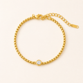 Pulsera tejido perla con diamante