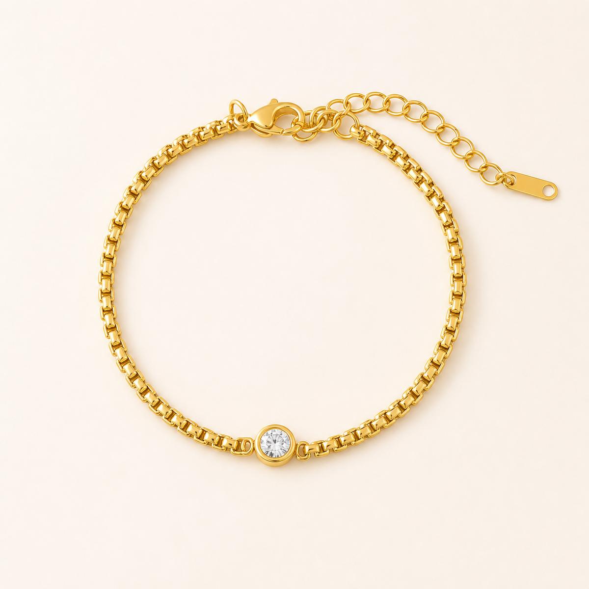 Pulsera tejido perla con diamante