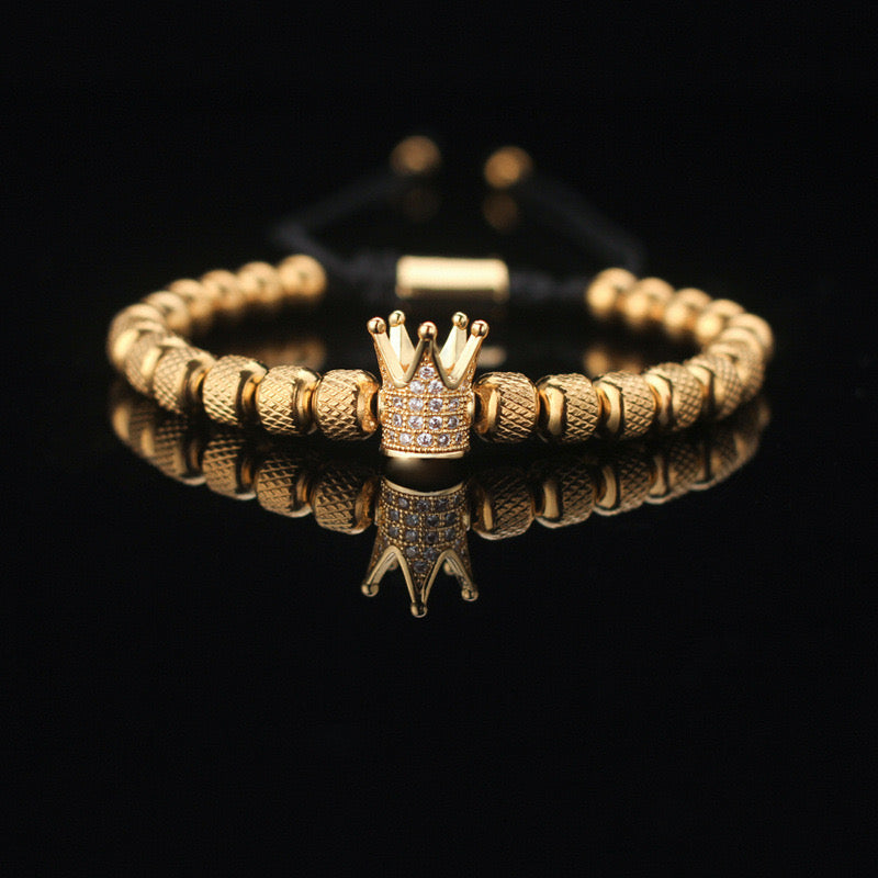 Pulsera corona retro chapado en oro 18K